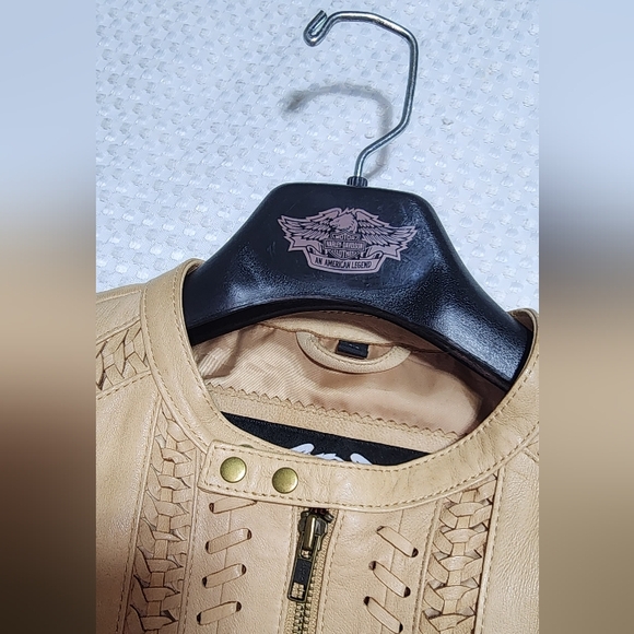 HARLEY DAVIDSON EUC WOMEN'S SIZE MEDIUM WANDERLUST LEATHER BIKER MOTORCYCLE COAT - Picture 6 of 12